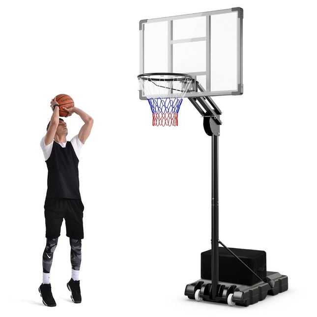 Āra basketbola grozs 135/143-305 cm, regulējams augstumā, basketbola statīvs ar 2 riteņiem