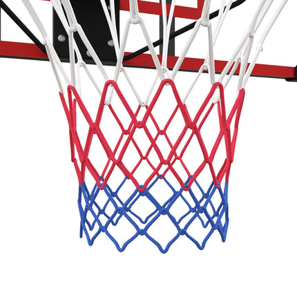 Basketbola grozs, basketbola dēlis ar grozu, basketbola tīkls ar basketbola dēli, stiprināms pie sienas, āra, tērauds, 113 x 61 x 73 cm, sarkans