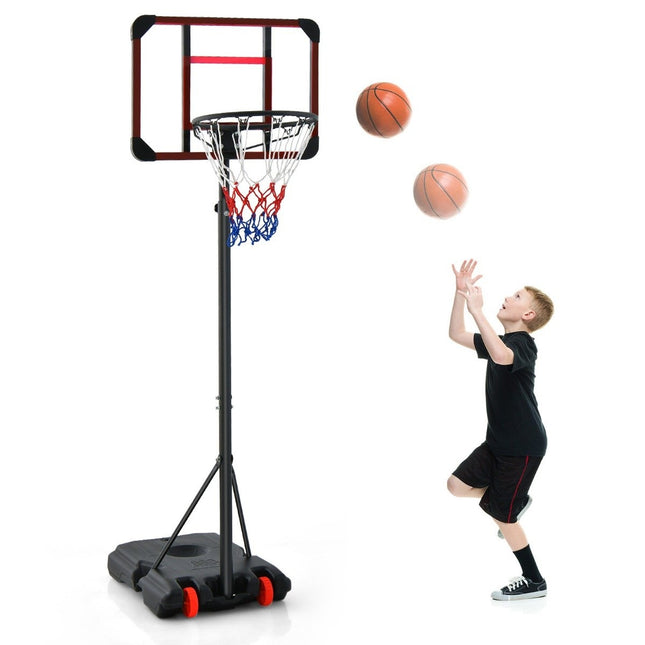 Āra basketbola grozs ar statīvu, 155-210 cm, regulējams augstumā, melns