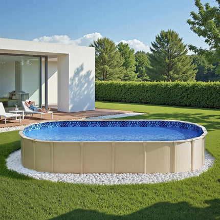Oval Pool Liner 12 x 24 Ft, Overlap Vinyl, 48–54 In Walls