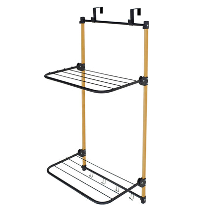 Virs durvīm uzstādāms veļas žāvētājs, tērauds un bambuss, 91x45x30 cm