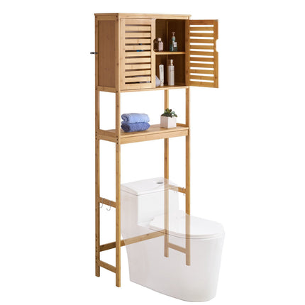 Over-The-Toilet Storage Cabinet – Bamboo, 175 cm, Double Door