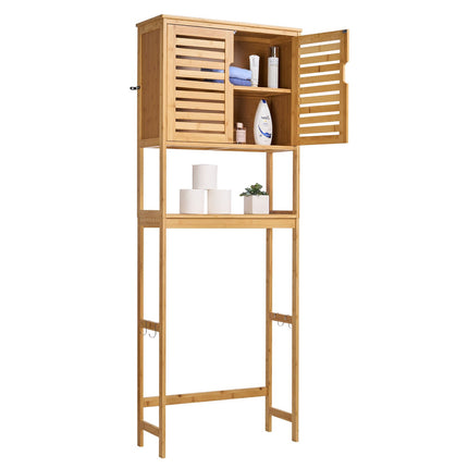 Over-The-Toilet Storage Cabinet – Bamboo, 175 cm, Double Door