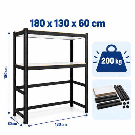 Over-Washer Shelf, Heavy-Duty Steel Frame – Black, 200 kg Load per Shelf