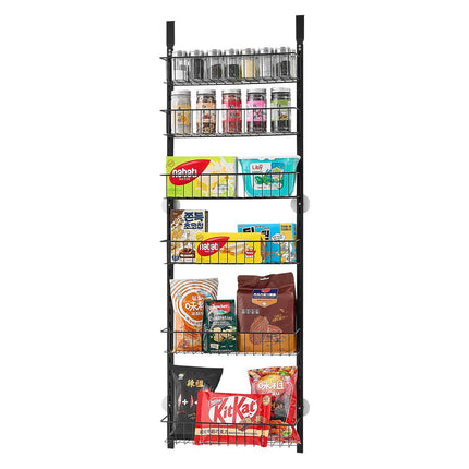 Over-the-Door Pantry Organizer, 6-Tier Adjustable Steel Rack