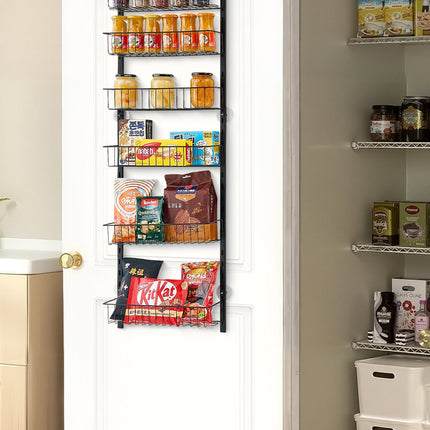 Over-the-Door Pantry Organizer, 6-Tier Adjustable Steel Rack
