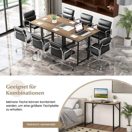Datora galds ar regulējamiem kāju paliktņiem, kompakts datorgalds, 100 x 50 x 77 cm, dabīgs