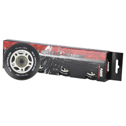 PU 72x24 82A melni skrituļdēļa riteņi un ABEC-9 gultņi