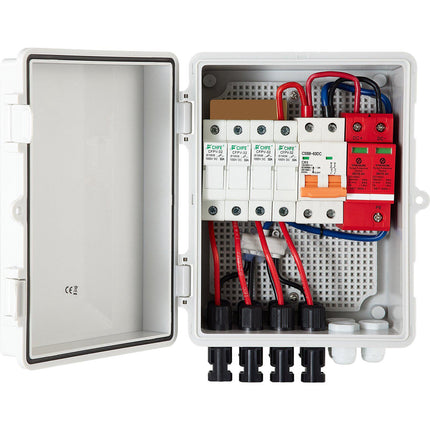 PV Combiner Box, 4-String, 15A Fuses, 63A Breaker