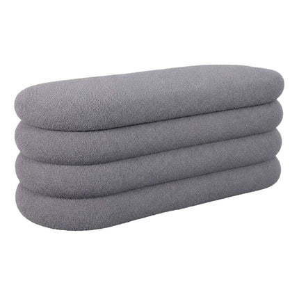 Padded Storage Bench with MDF Frame and Polyester Cover, Grey