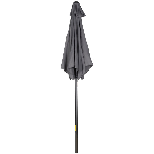 Saulessargs Ø196 cm, rotējošs saulessargs ar locīšanas funkciju, sešstūra balkona saulessargs, pludmales saulessargs, vēja necaurlaidīgs, stabils tirgus saulessargs, kloķa saulessargs, saules aizsardzība pludmalei, balkonam, dārzam, tumši pel