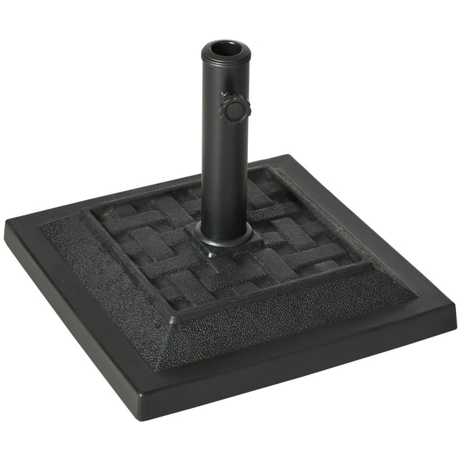 Saulessarga statīvs 12 kg, saulessarga pamatne Ø32/38/48 mm kātiem, saulessarga statīvs dārzam, balkonam, sveķi, melns 44 x 44 x 33 cm
