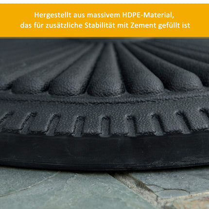 Saulessarga statīvs 14 kg, saulessarga statīvs saulessargam, apaļi saulessarga kāti, 35-48 mm, saulessarga pamatne dārza terasei, cements, Ø49 cm