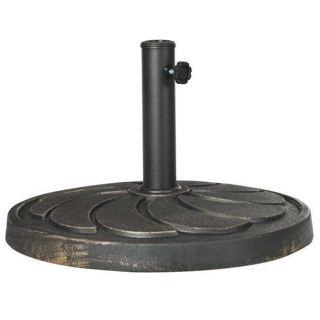 Saulessarga statīvs 18 kg, Ø38/48 mm saulessarga kātam, apaļš dārza saulessarga statīvs, sveķi, bronza