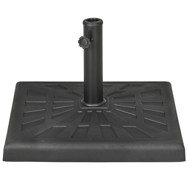 Saulessarga statīvs 19 kg, saulessarga pamatne, lietussarga statīvs saulessargu kātiem Ø 32/38/48 mm, sintētiskie sveķi, melns, 51 x 51 x 32 cm