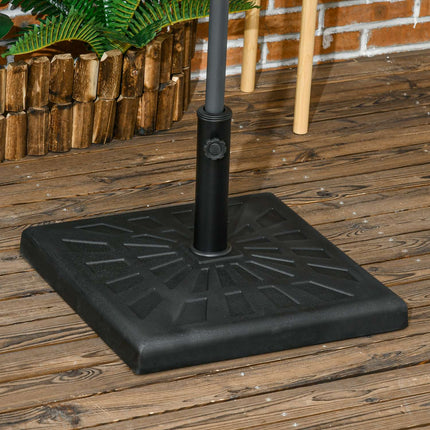 Saulessarga statīvs 19 kg, saulessarga pamatne, lietussarga statīvs saulessargu kātiem Ø 32/38/48 mm, sintētiskie sveķi, melns, 51 x 51 x 32 cm