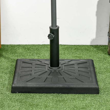 Saulessarga statīvs 19 kg, saulessarga pamatne, lietussarga statīvs saulessargu kātiem Ø 32/38/48 mm, sintētiskie sveķi, melns, 51 x 51 x 32 cm