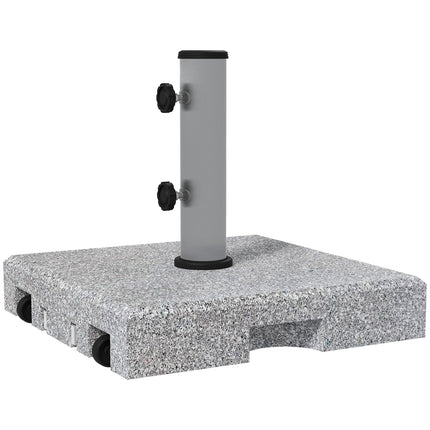 Saulessarga statīvs 38,5 kg, saulessarga pamatne kātam ar diametru Ø 32/38/48 mm, saulessarga statīvs ar riteņiem dārzam, balkonam, granīts, pelēks 45 x 45 x 39 cm