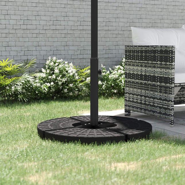 Saulessarga statīvs 4 kg, lietussarga statīvs, krusteniskais statīvs stieņa diametram Ø38 līdz 48 mm, konsoles lietussargs, melns, 100 x 100 x 75 cm