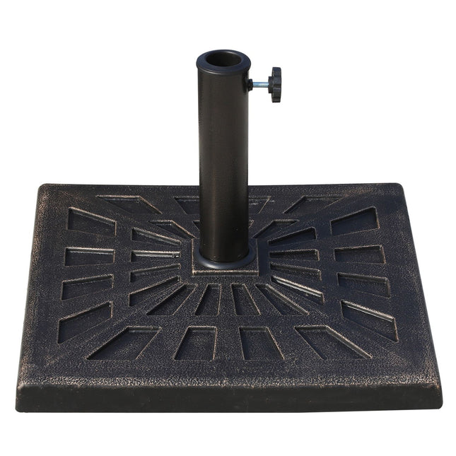 Saulessarga statīvs, lietussarga turētājs, izgatavots no sintētiskiem sveķiem, melns, 15 kg, paredzēts Ø38/48 mm, 47 x 47 x 32 cm