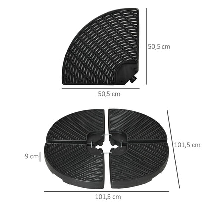 Weatherproof Cantilever Umbrella Base, HDPE, Up to 68 Kg