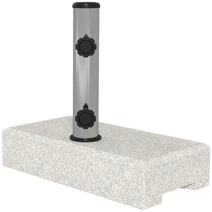 Saulessarga statīvs 25 kg pusapaļam saulessargam ar Ø 32/38/48 mm kātu, saulessarga pamatne dārzam, balkonam, granīts, pelēks 45 x 22,5 x 40 cm