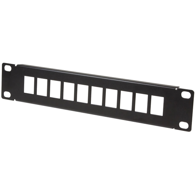 Patch panel for 10 Keystone sockets for 10" rack U1 Black