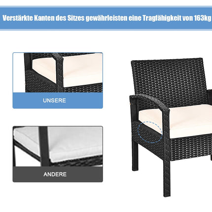 Terases mēbeļu komplekts, 3 daļas, visiem laikapstākļiem piemērots PE rotangpalmas mēbeļu komplekts, melns