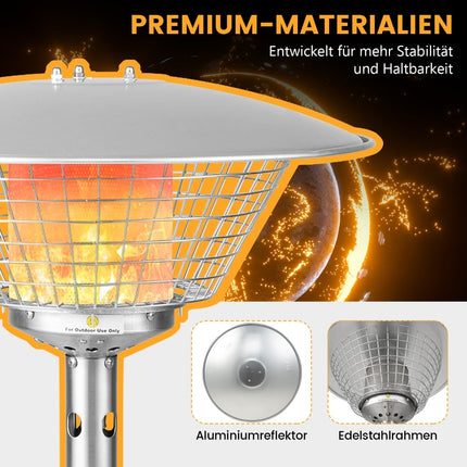 Terases galda sildītājs, 3200 W, nerūsējošā tērauda, drošs