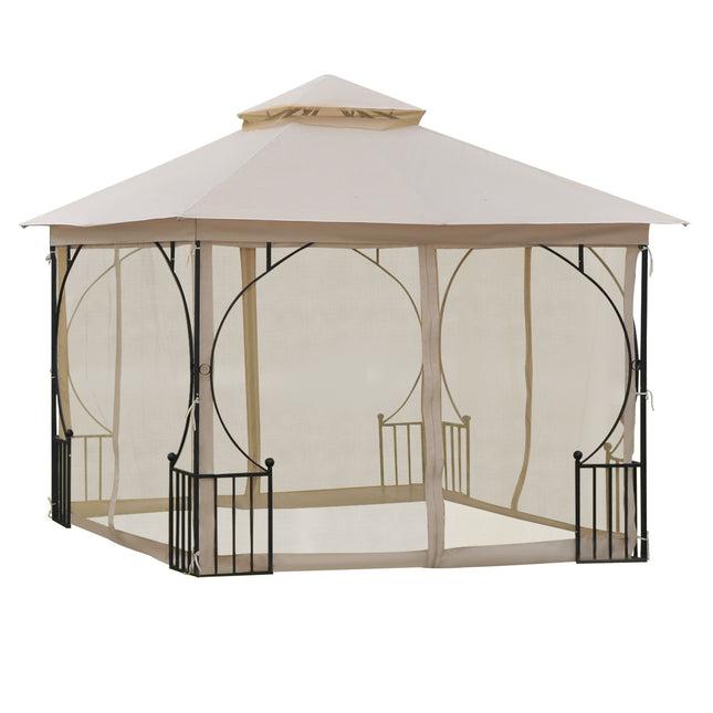 Dārza paviljona ballīšu telts, dārza telts, dubultais jumts, 3x3m
