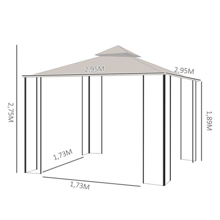 Garden party tent - double roof, 3x3M tent