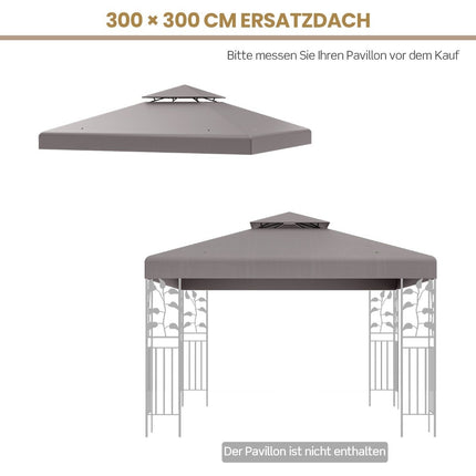 Paviljona jumta nomaiņa, 3x3M, pelēks, ventilācijas atloks