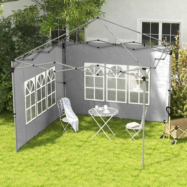 Paviljona sānu sienu komplekts, 3x3/3x4m, ūdensizturīgs, gaiši pelēks