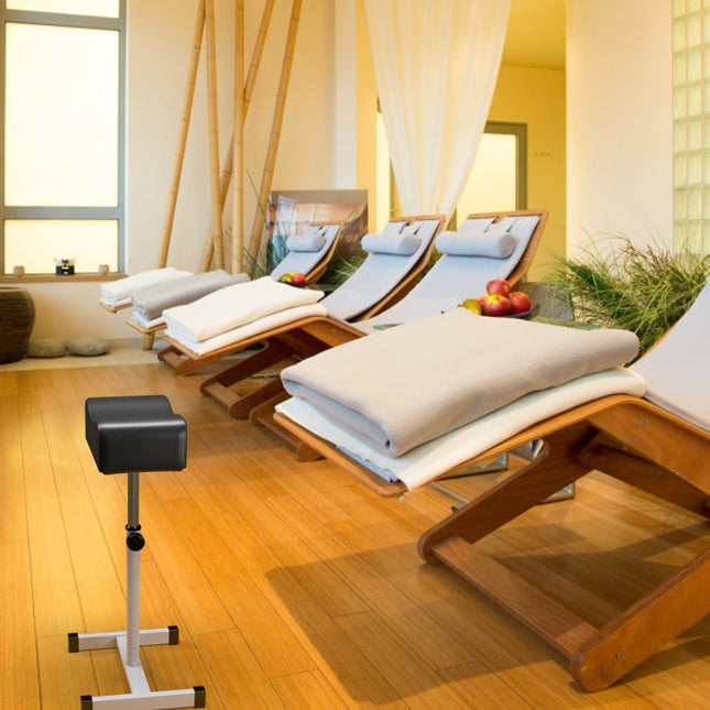 Pedikīra krēsls ar regulējamu sēdekļa augstumu, kāju balsts nagu kopšanai salonos, spa, melns
