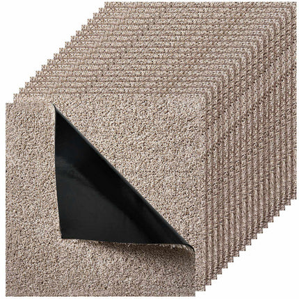 Peel and Stick Carpet Tiles, 10 Pack 18x18, Light Brown