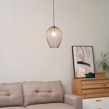 Kulona Lampa, Moderna Piekaramā Lampa Birojam, Dzīvojamā Istaba, Ēdamistaba, Metāls, Melna, Ø26 X 130 Cm
