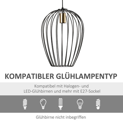 Kulona Lampa, Moderna Piekaramā Lampa Birojam, Dzīvojamā Istaba, Ēdamistaba, Metāls, Melna, Ø26 X 130 Cm