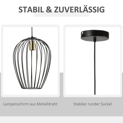 Kulona Lampa, Moderna Piekaramā Lampa Birojam, Dzīvojamā Istaba, Ēdamistaba, Metāls, Melna, Ø26 X 130 Cm