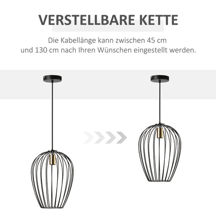 Kulona Lampa, Moderna Piekaramā Lampa Birojam, Dzīvojamā Istaba, Ēdamistaba, Metāls, Melna, Ø26 X 130 Cm