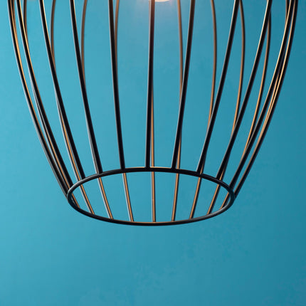 Kulona Lampa, Moderna Piekaramā Lampa Birojam, Dzīvojamā Istaba, Ēdamistaba, Metāls, Melna, Ø26 X 130 Cm