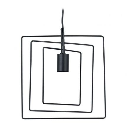 Piekaramā lampa, kvadrātveida, melna
