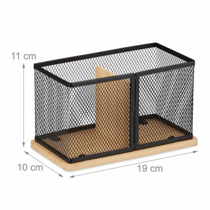 Pen holder in bamboo and mesh