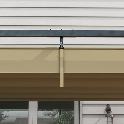 Pergola 4x3m Steel, Adjustable roof, Sun protection Khaki