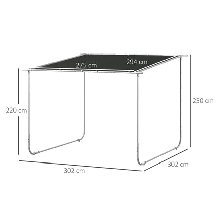 Pergola, aptuveni 3 x 3 m paviljons, terases nojume ar UV aizsardzību, smilšu maiss, dārza paviljons, terases paviljons ar riteņiem balkonam, Oksforda