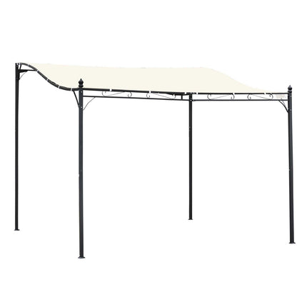Pergola dārza lapenes nojumes telts, metāla, krēmkrāsas, 297x297 cm