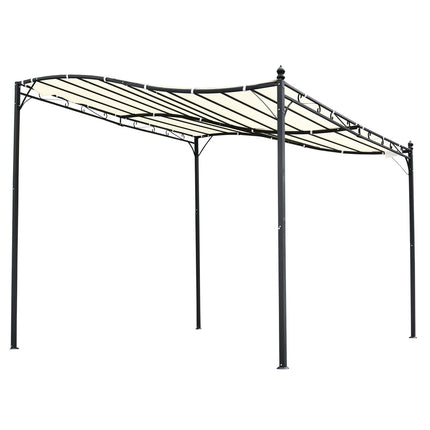 Pergola dārza lapenes nojumes telts, metāla, krēmkrāsas, 297x297 cm