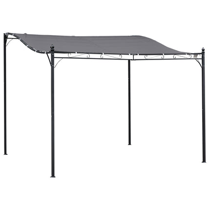 Pergola dārza lapene, lapenes nojume, metāla, pelēka, 297x297 cm