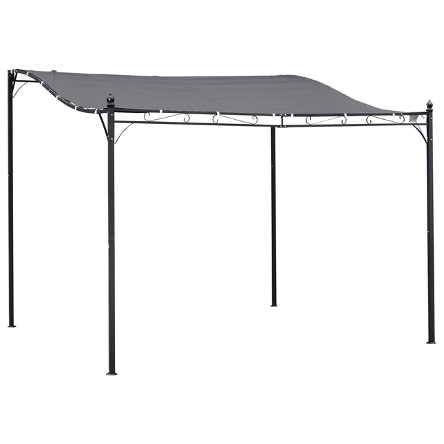 Pergola dārza lapene, lapenes nojume, metāla, pelēka, 297x297 cm