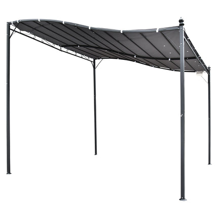Pergola dārza lapene, lapenes nojume, metāla, pelēka, 297x297 cm