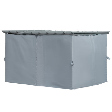 Pergola lapene ar regulējamu auduma jumtu, izturīga pret laikapstākļiem, 3,6x3x2,27 m, tērauds, pelēka